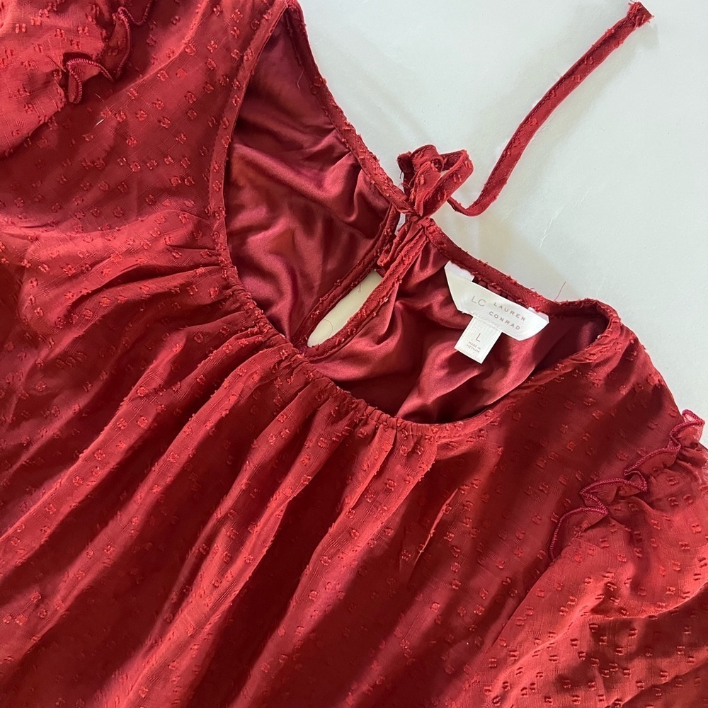 Elegant Red Women's Top by Lauren Conrad - Picture 3 of 5